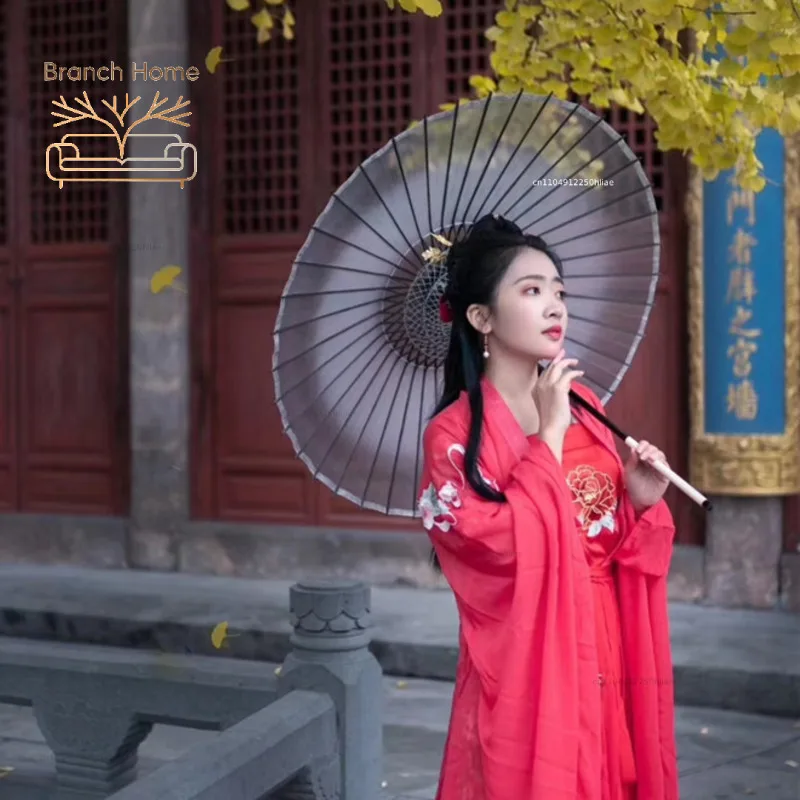 Japanese Chinese Style Ancient Style Long Handle Silk  Paper Umbrella Cos Women Wind Umbrella Parapluie Paraplu Sombrilla