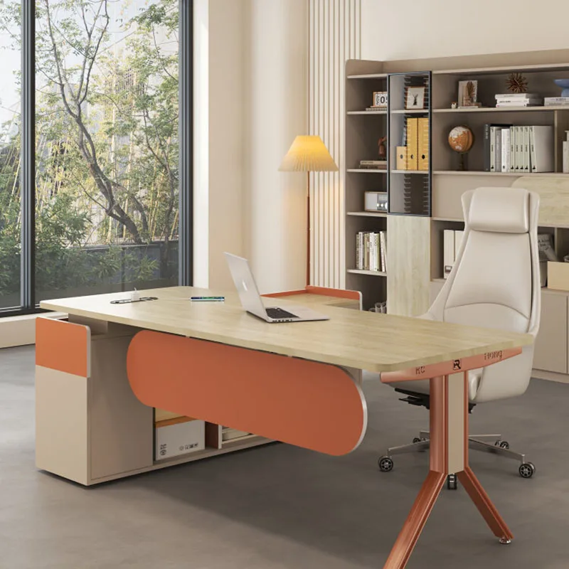 Escritorio de oficina moderno decorativo, diseño de recepción, escritorio de oficina estético que ahorra espacio, muebles nórdicos de lujo Escrivaninha de moda
