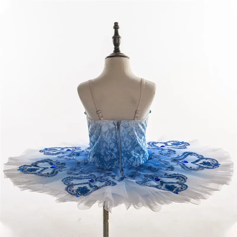 

Unique Design Custom Size Custom Color Performance Dance Kids Girls Wear 7 Layers Ombre Color Pre-professional Blue Ballet Tutu