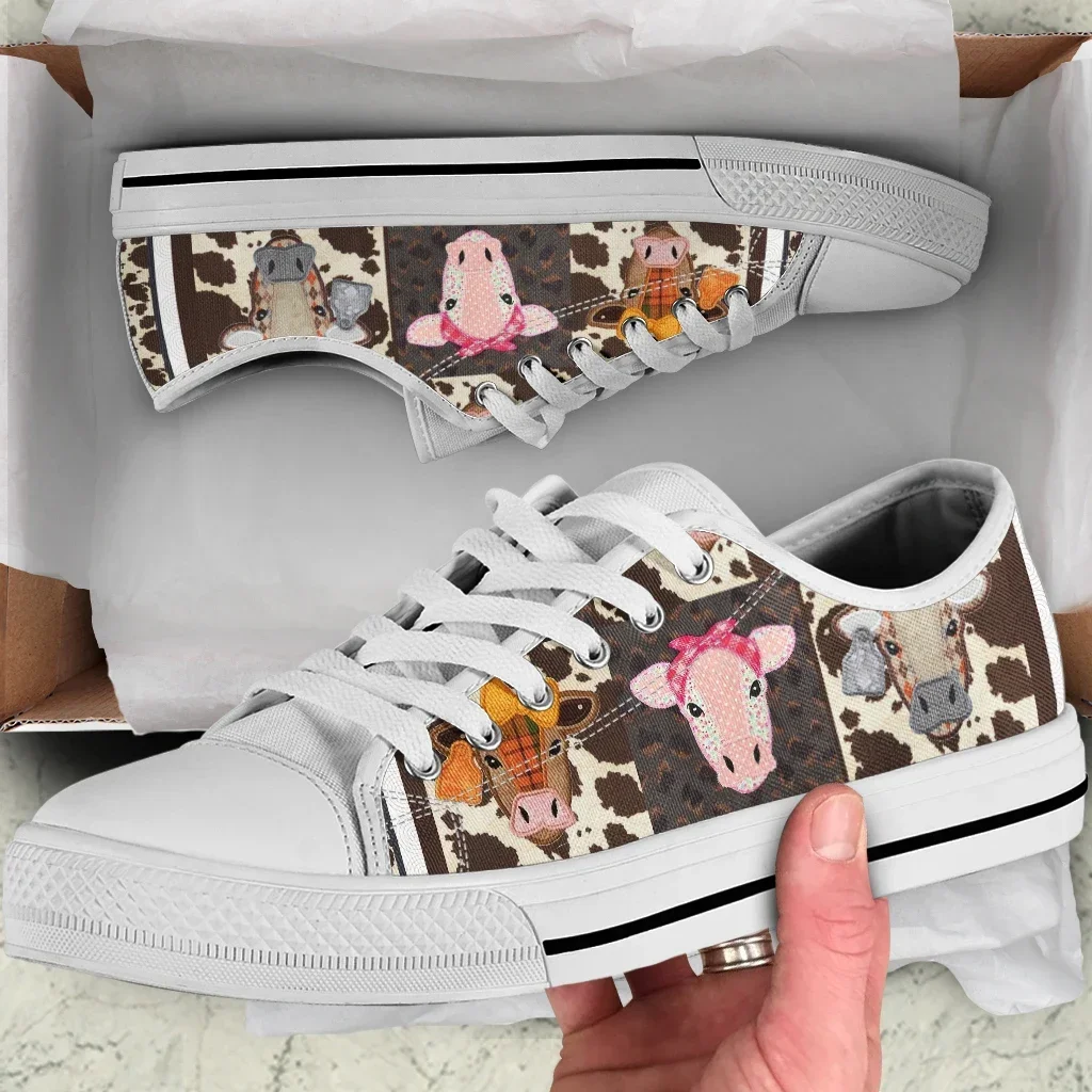 Cute Animal Cow Lover Canvas Shoes Women Breathable Sneakers Brand Sport Shoes For Woman Casual Vulcanized Shoe Flats