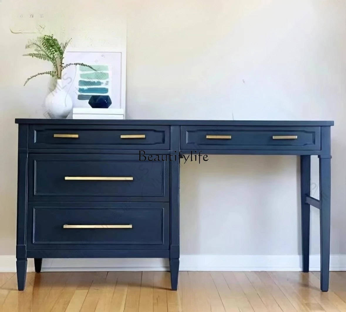 

03.American solid wood student study study writing desk modern simple desk home