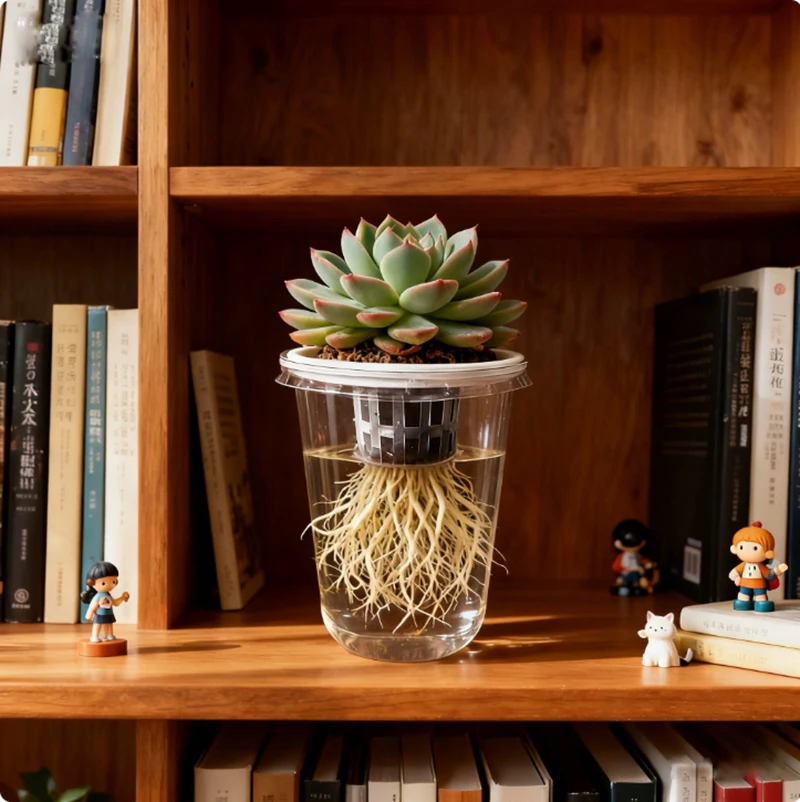 وعاء البذور المائية البلاستيك الشفاف أسطواني-كوب مائي عالي الشفافية لمراقبة نمو الجذر