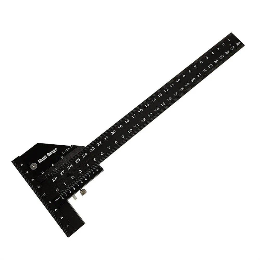 Multi-Angle Sliding T Square Ruler Anodized Finish Aluminum Alloy Construction Sliding Depth Gauge Woodworking Scribe Ruler