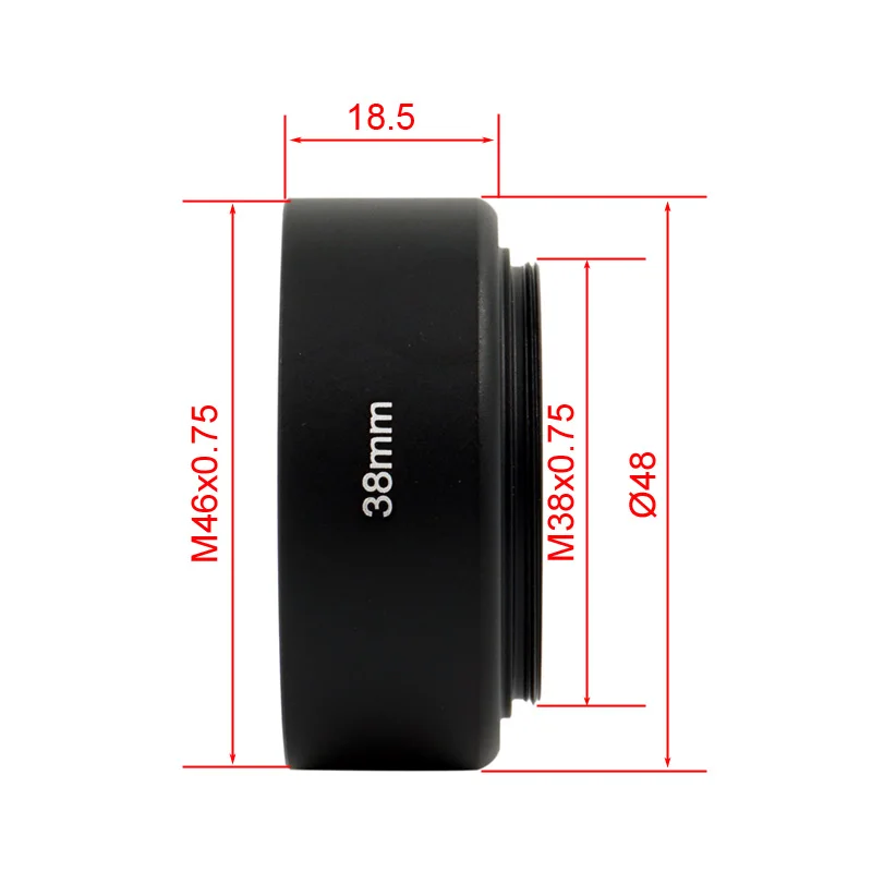 38mm x0.75mm Thread Metal Camera Lens Hood For SCHNEIDER XENON 50/1.9