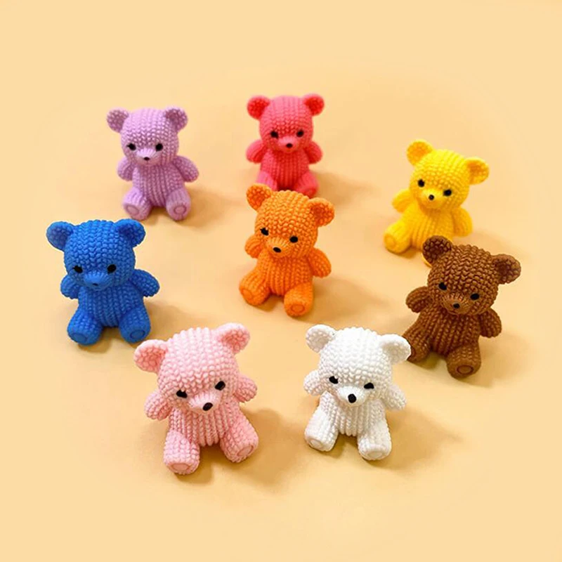 Mini Bear Doll Ornaments Moss Micro Landscape Plant Lovely Animals Home Decoration Accessories Fairy Garden Figurine