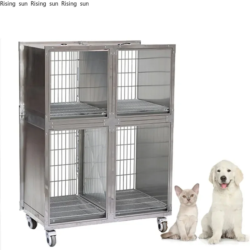 2025 new made stainless steel animal cages Veterinary Stainless Steel Pet Display Cage