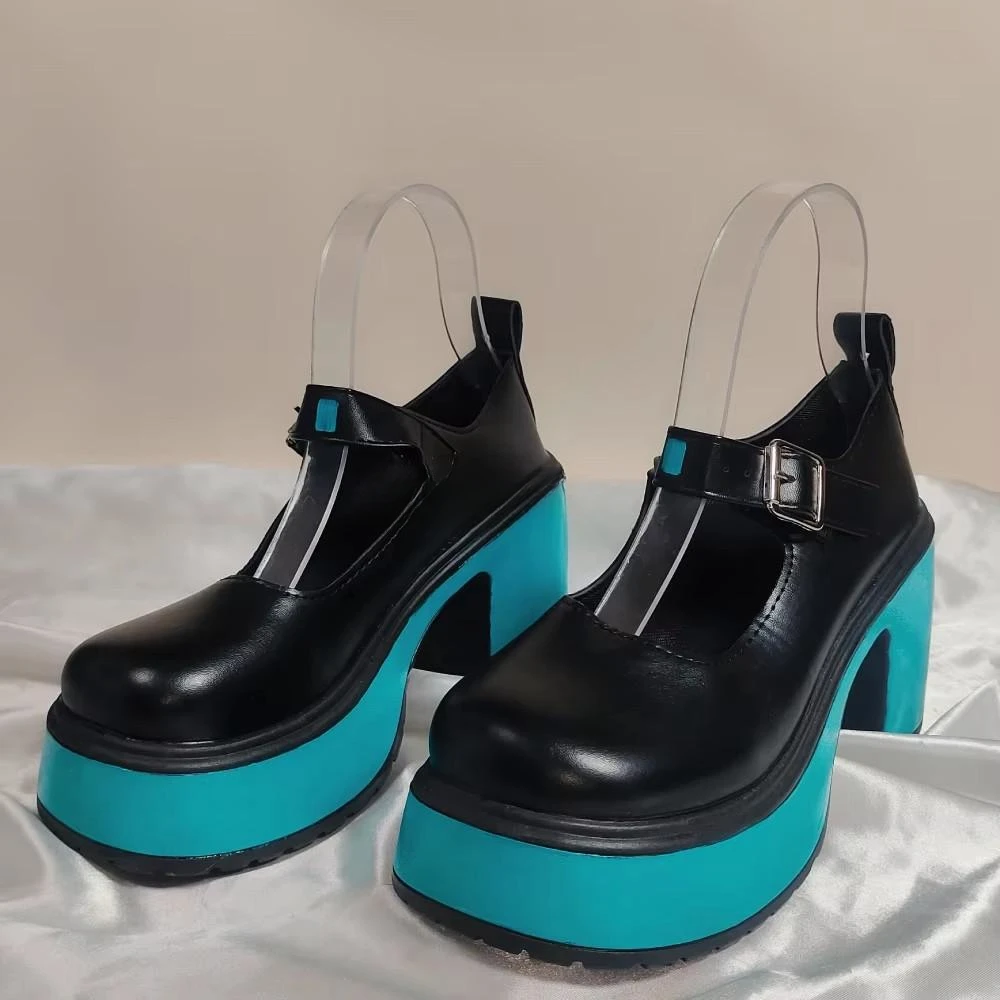 AGCOS Mikuu JK Formula Suit Cosplay Traje para Meninas, Conjuntos De Saia De Couro, Peruca E Sapatos, Trajes Mikuu