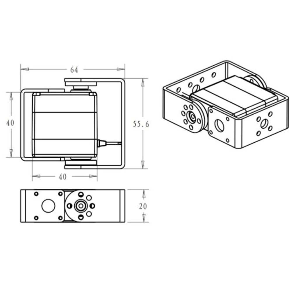 Servo motor digital 20KG RDS3120 6V 180 °   270 °   Metal Gear DIY com suporte de montagem em U para Arduino RC 1:8 1:10 1:12 Baja Car Robot