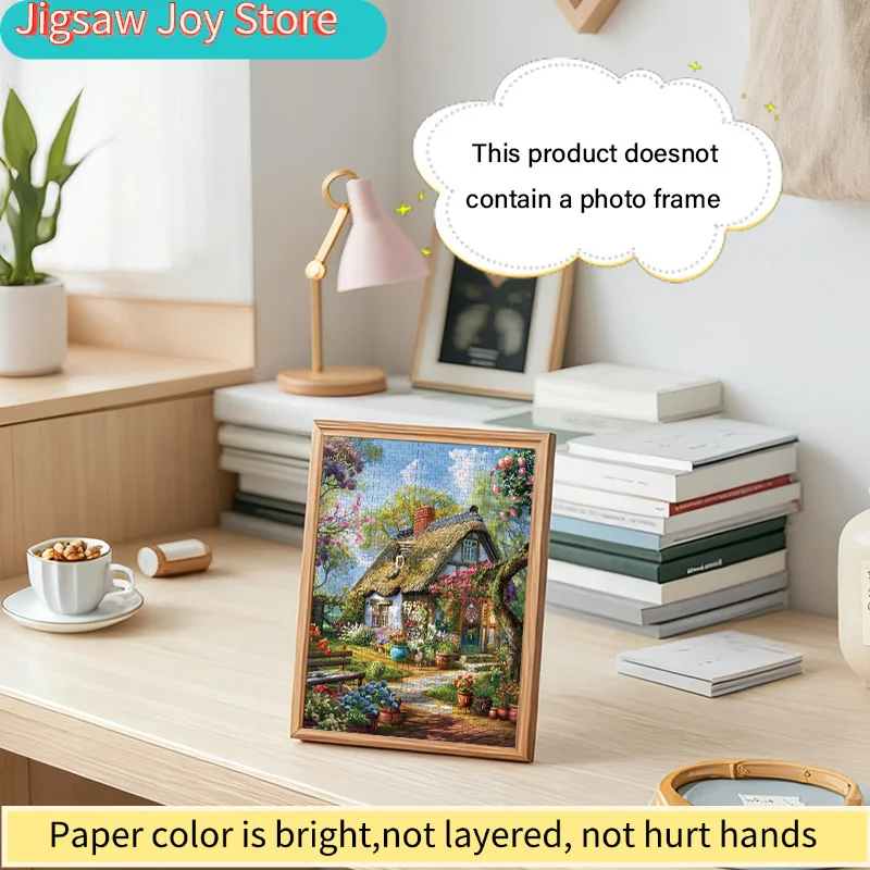 Una scatola di mini puzzle per adulti con un design di una casetta floreale da sogno - Resistente ai graffi, ad alta difficoltà, adatto per