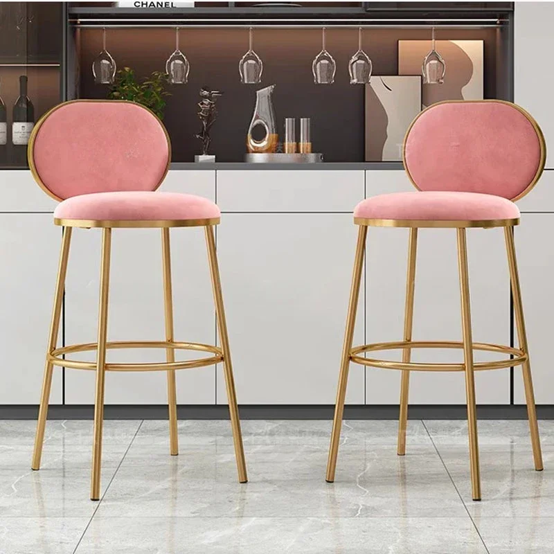 

High Nordic Chair Counter Kitchen Stools Chairs Bar Stool Sillas Para Comedor Iron European Minimalist Lounge Library Furniture