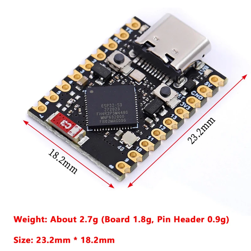 Płytka rozwojowa ESP32-S3 SuperMini z USB Type-C, wbudowanym Wi-Fi i Bluetooth, tryb dwumodowy, pełny układ pinout IO, mikrokontroler o niskim poborze mocy. — zdjęcie produktu 4