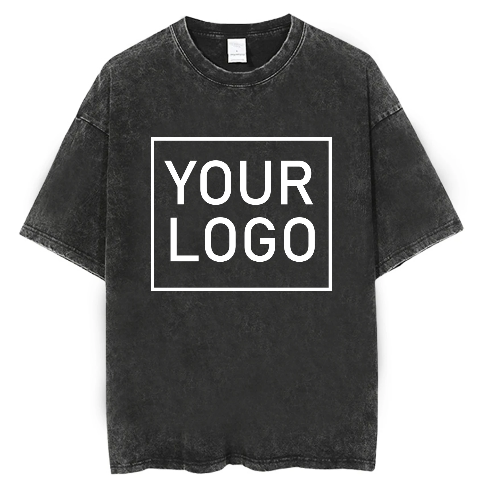 Il tuo design da uomo lavato Tshirt logo personalizzato T-shirt con stampa fai-da-te T-shirt personalizzata a maniche corte