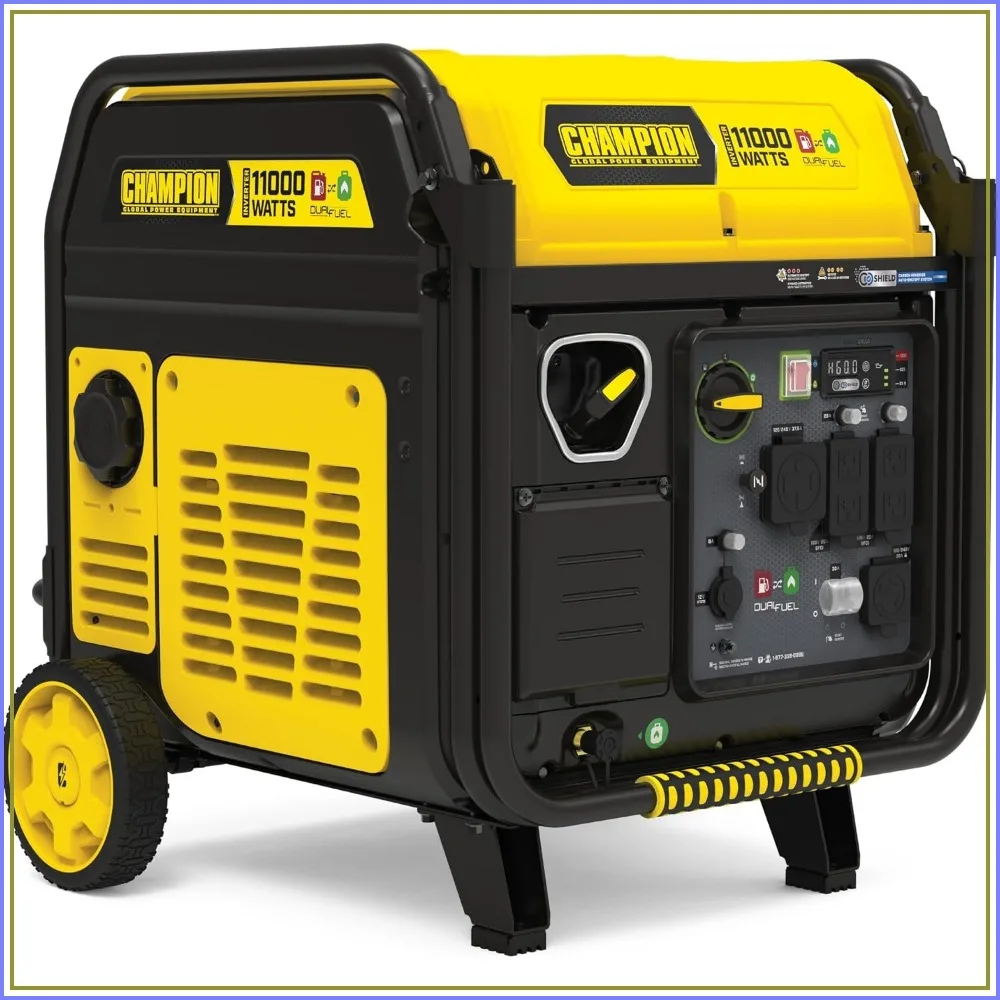11,000-Watt Dual Fuel Portable Inverter Generator with Electric Start for Home Backup and Camping