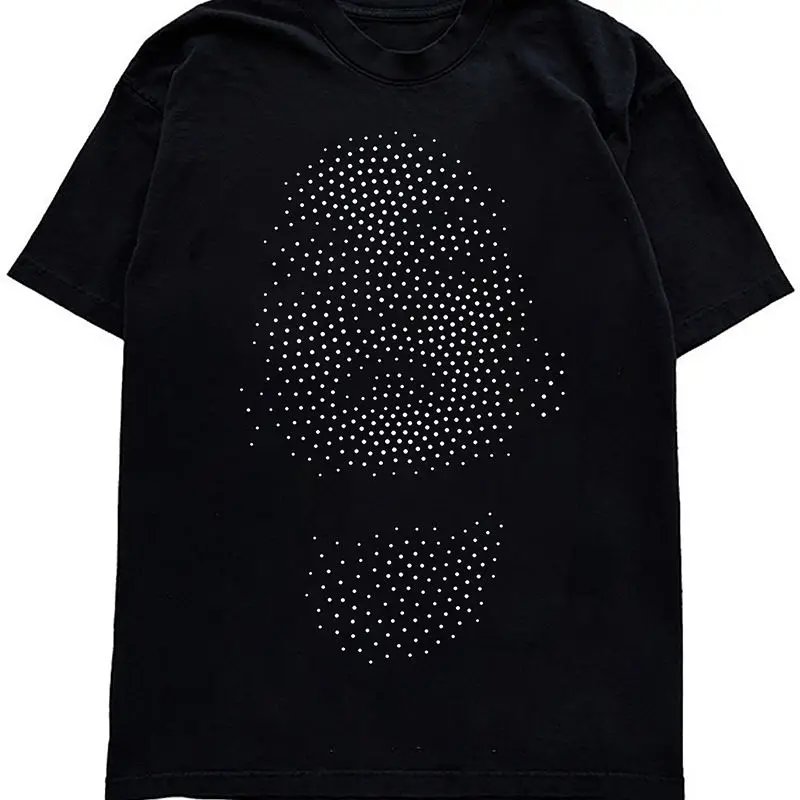 

Хлопковая футболка в стиле хип-хоп с короткими рукавами и абстрактным портретным принтом в американском стиле, летняя мужская и женская свободная повседневная футболка High Street