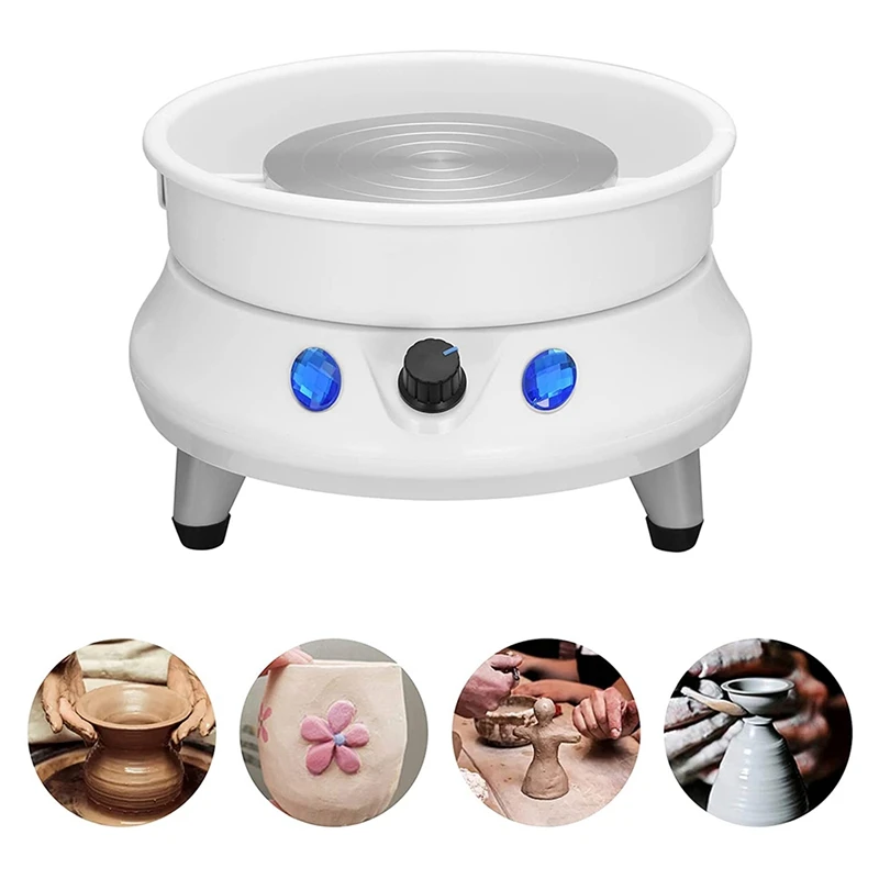 Pottery Wheel, Electric Ceramic Working Clay Shaper DIY Art Craft Tools With Removable ABS Basin