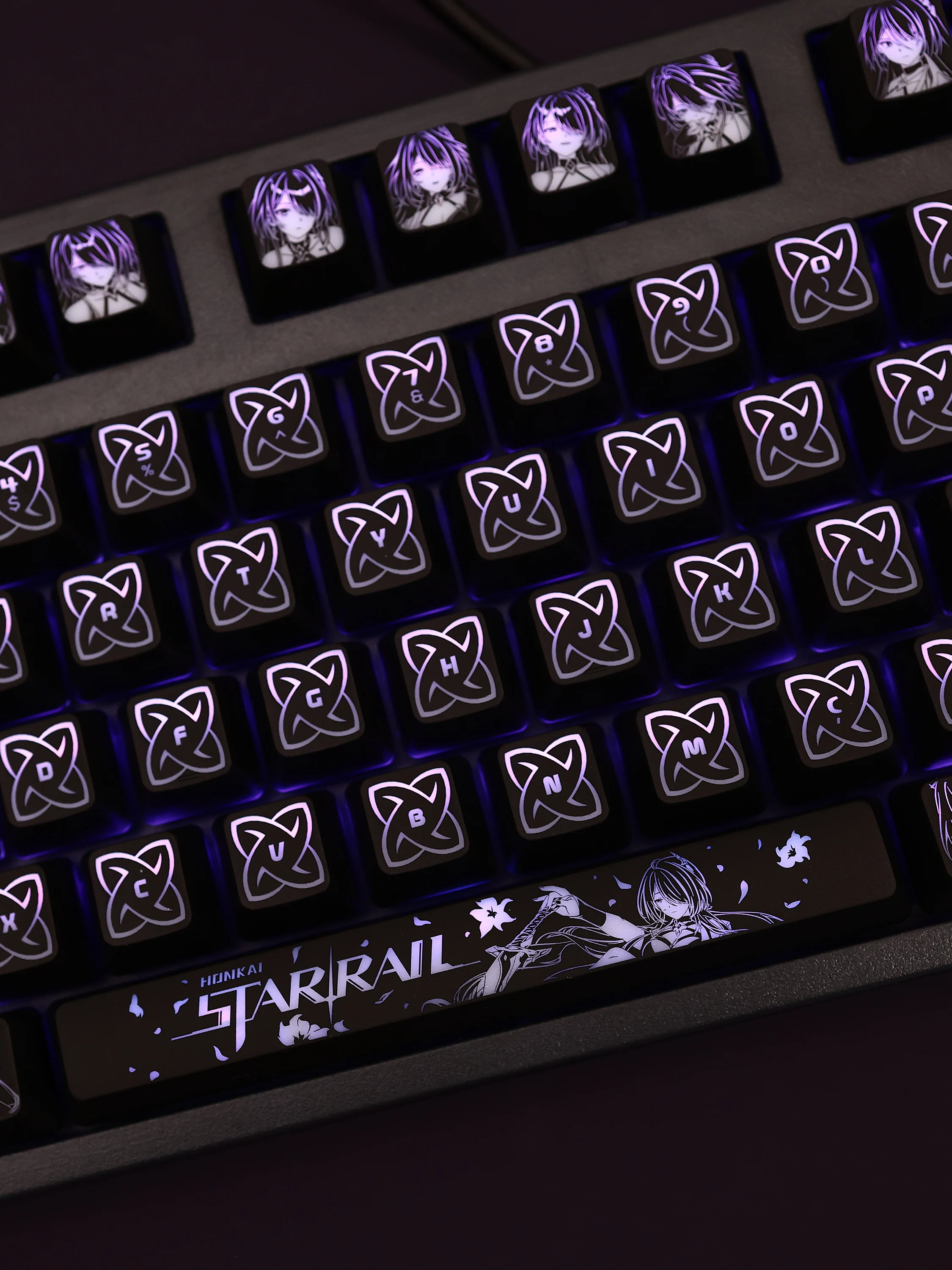 104 Keys/Set Acheron Honkai: Star Rail Backlit Keycaps PC Coating for Logitech G512 Razer BlackWidow Huntsman Corsair K70 K95