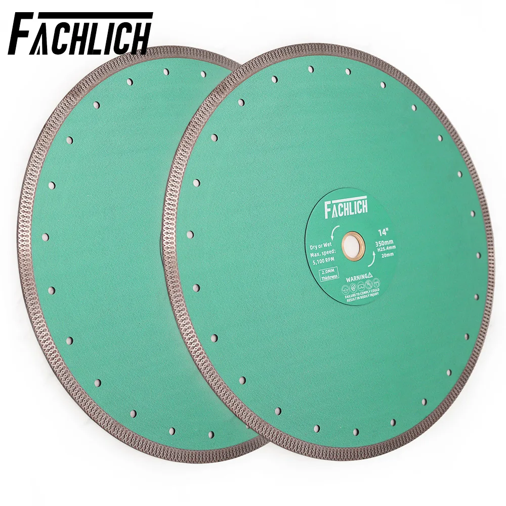 FACHLICH 1/2pcs 350m Diamond Cutting Disc Tile X Mesh Saw Blade Cutter Porcelain Marble Ceramic Granite 14inch Dry Cut Plat