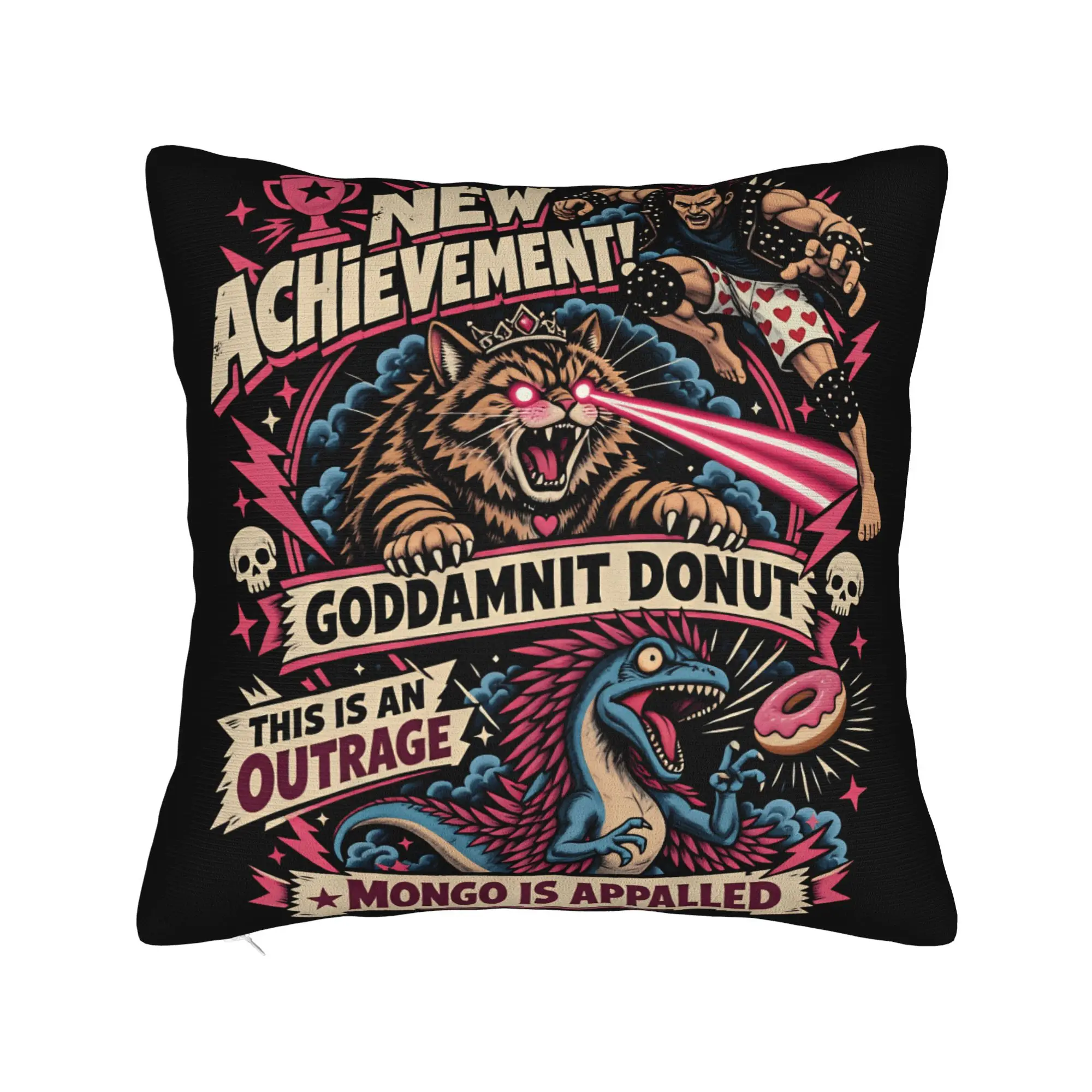 Dungeon Crawler Carl New Achievement Goddamnit Donut Mongo Is Appalled Dcc Pillowcases  Funny Pillow Case Comfy Pillow Cover