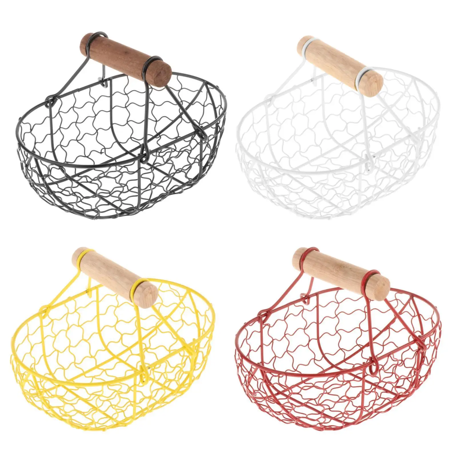 Eisen Mesh Obstkorb Esstisch dekorative Foto Requisiten mit Holzgriff Brot Lagerung für Badezimmer