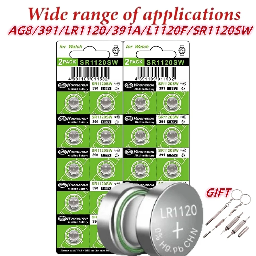 2-50pcs AG8 Button Cell ag8 Battery Single Use Alkaline 1.55V LR1120 LR57 SR55 LR55 CX191 G8 for Cameras Watch Toys Remotes