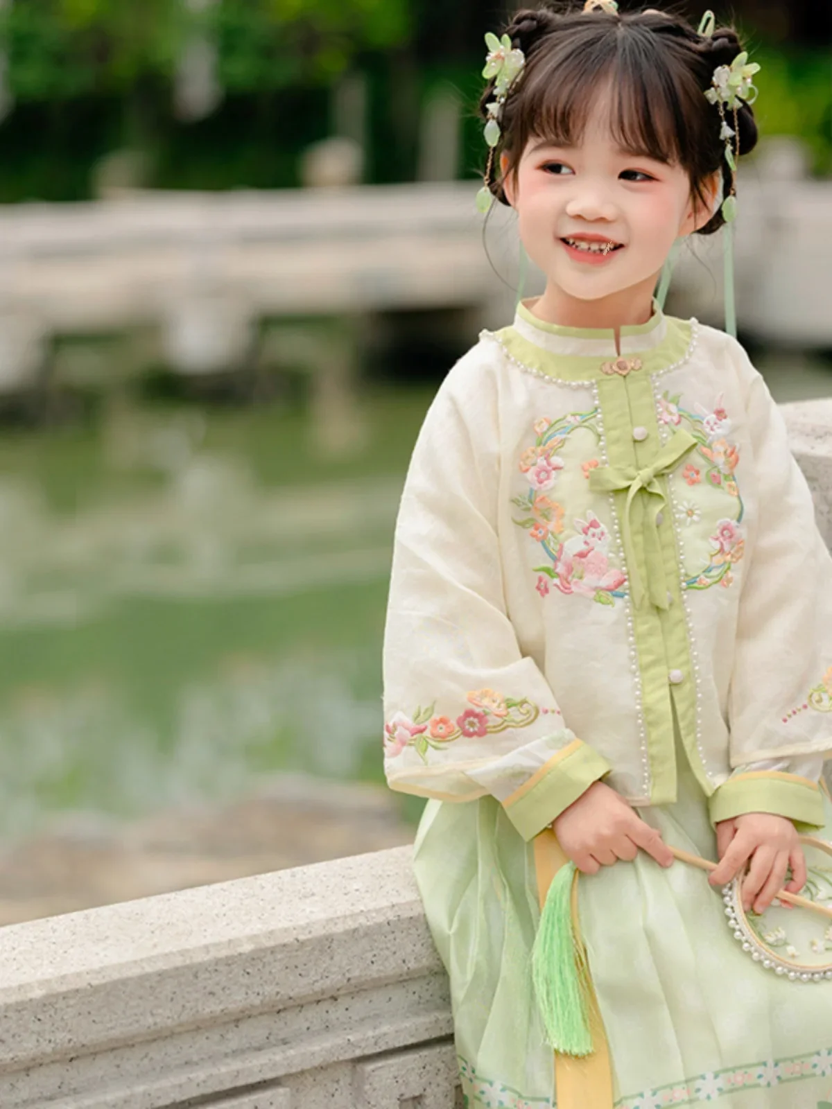 Hanfu الفتيات تنورة الحصان ، فتاة صغيرة الملابس القديمة ، جديد ، الربيع