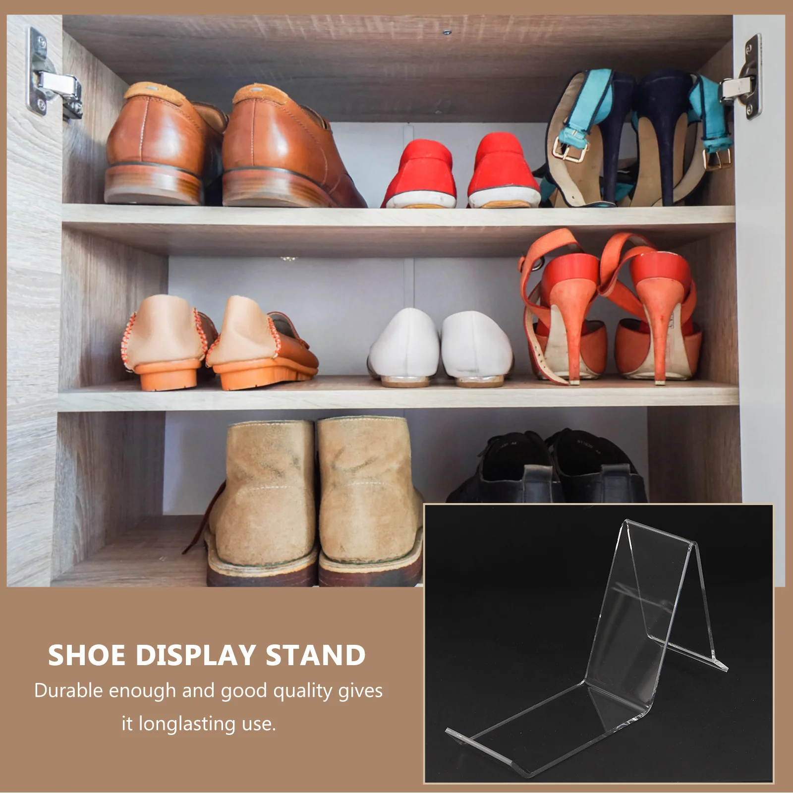 

1Set Transparent Acrylic Shoe Display Stand Non-Shattering Retail Showcase White Acrylic Display Stand