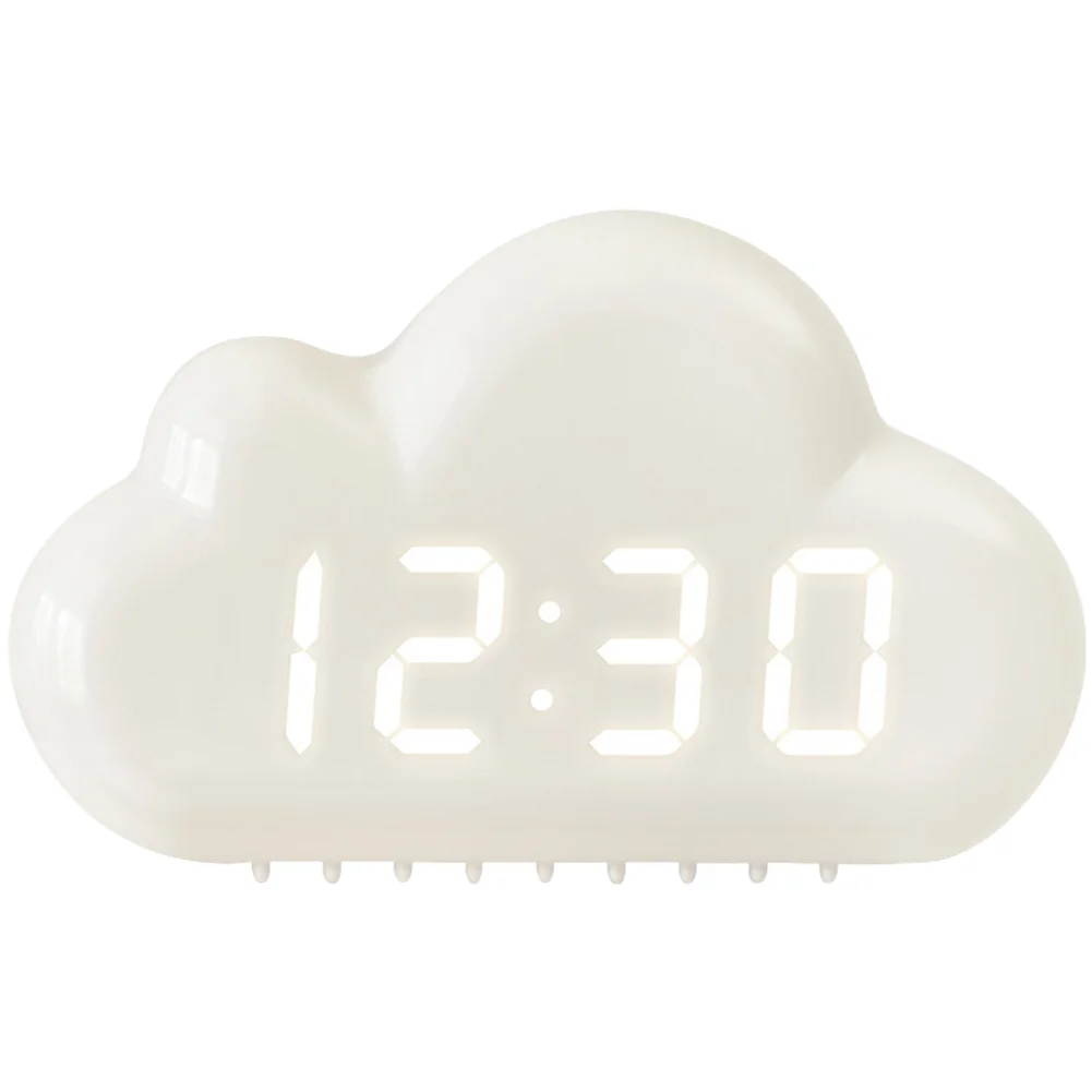 Nightstand White,Blue LED Alarm Clock Alarm Clock Voice Activated Over 60dB Three Alarms For Nightstand Nightstand