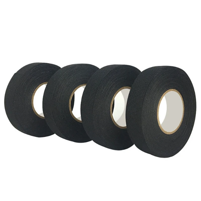 4PCS 25Mmx25m Flame Retardant Adhesive Cloth Tape Heat-Resistant Fabric Base Wire Harness Tape For Cable Harness Protect