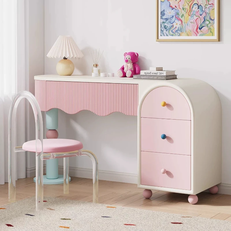 Dopamine solid wood cream wind dresser chest cabinet integrated bedroom master bedroom small apartment makeup table