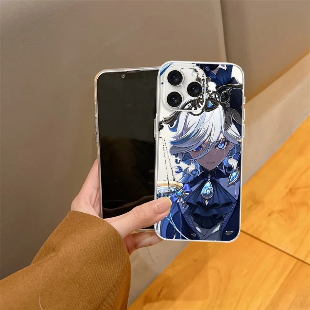 Genshin Impact Furina Lyney  Phone Case For iPhone 15 14 13 12 11 Mini Pro Max X XR XSMax 7 8 Plus SE20 Transparent Cover