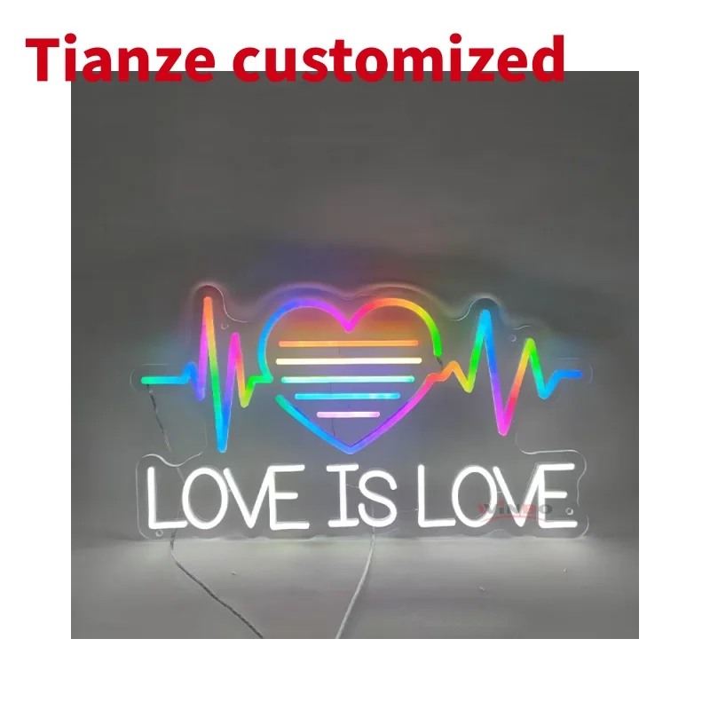 

(customized)Winbo Dropshipping neon lights love is love letters sign Custom Led Neon Signs Wall Decor Personalized