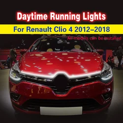 LED Daytime Running Light Car Hood Decorative Lights DRL Auto Engine Hood Guide Decorative Ambient Lamp 12V For Renault Clio 4