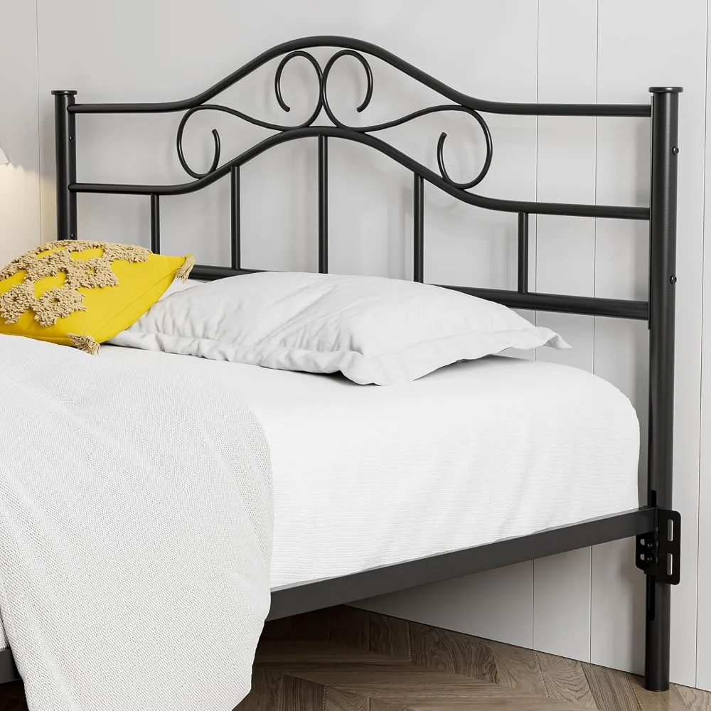 

Metal Queen Size Headboard, Adjustable Height, Heavy Duty Steel Curved Queen Headboard Only for Bedroom, Farmhouse Scroll