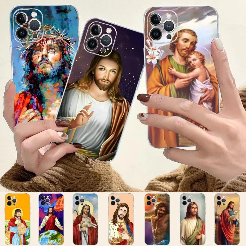 Jesus Christ Phone Case for iPhone 15 8 7 6 6S Plus X SE 2020 XR XS 14 11 12 13 Mini Pro Max Mobile Case