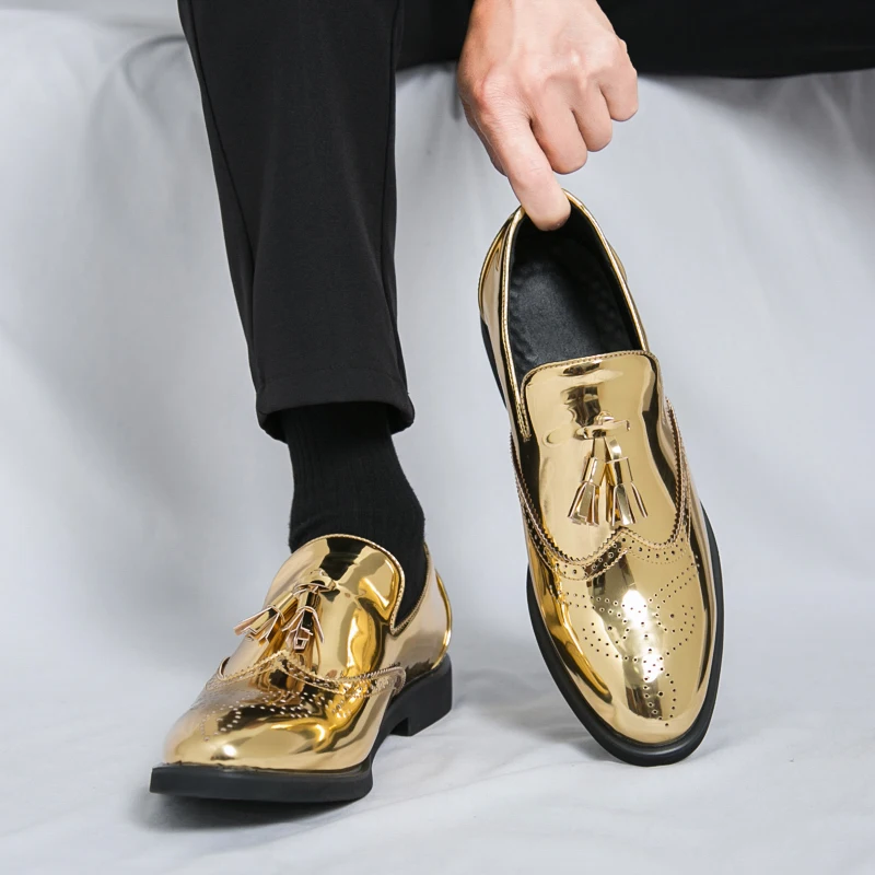 Size 38-46 Fashion Men Shoes Block Shoes Men Casual Comfortable Small Leather Shoes Men Business Office Banquet Brand Lefu Shoes