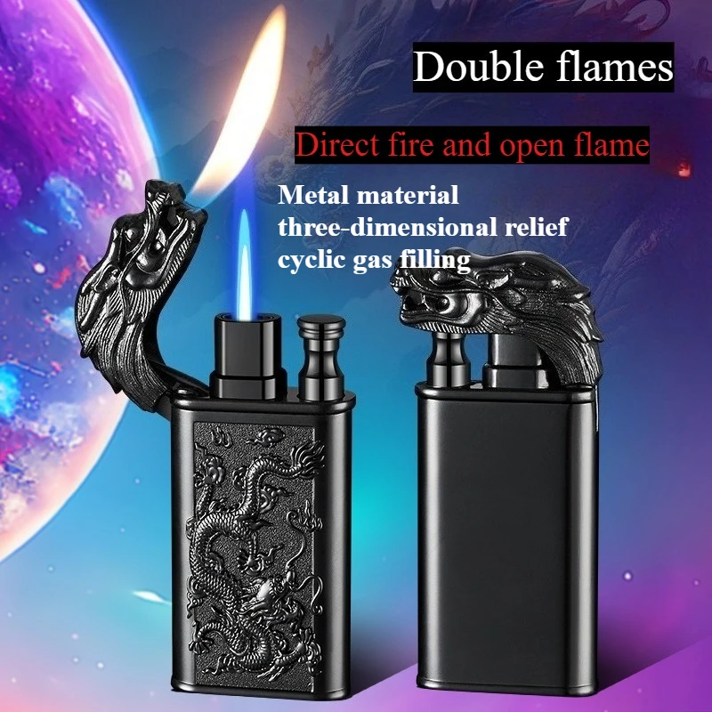 

Creative Personality Divine Dragon Dual Fire Metal Outdoor Camping Picnic EDC Men's Exquisite Gift