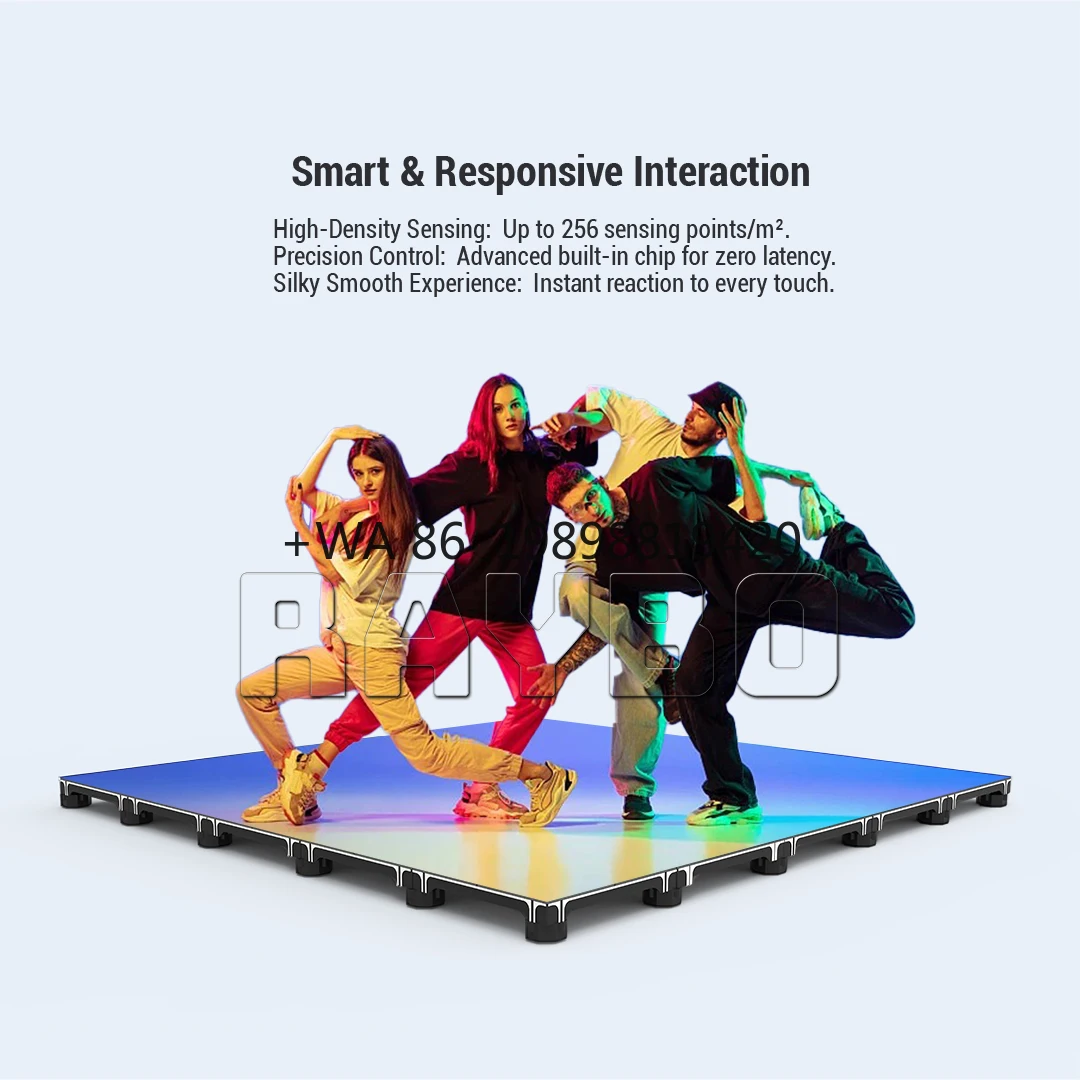 Premium Interactive LED Dance Floor Tile Display Screen GOB Seamless Splicing Fast Installation High Load for Disco Party