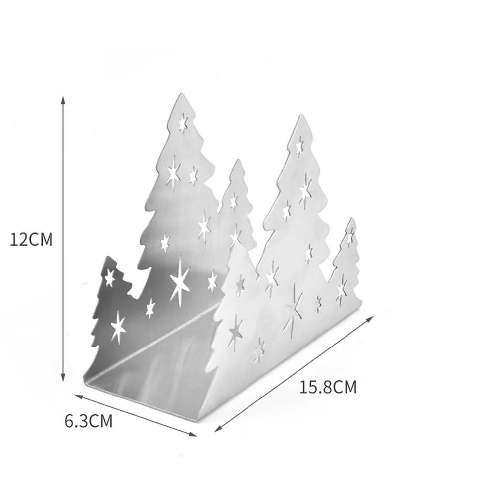 

Tissue Holder Christmas Tree Shape Food Grade Stainless Steel Rustproof Long Lasting Simple Design Easy Access Standard Size