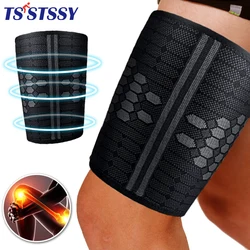 1Pcs Thigh Compression Sleeves Quad and Hamstring Support Upper Leg Sleeves for Men Women Breathable Elastic Blend Anti Slip