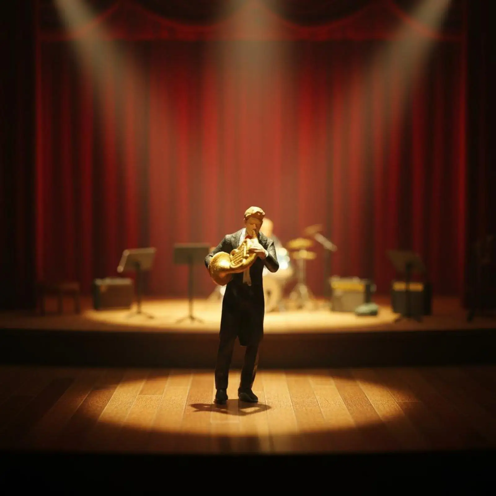 1:64 Scale Musician Figure Realistic Appearance 1/64 Scale Musician Figures Highly Detailed Miniature Violinist Doll for