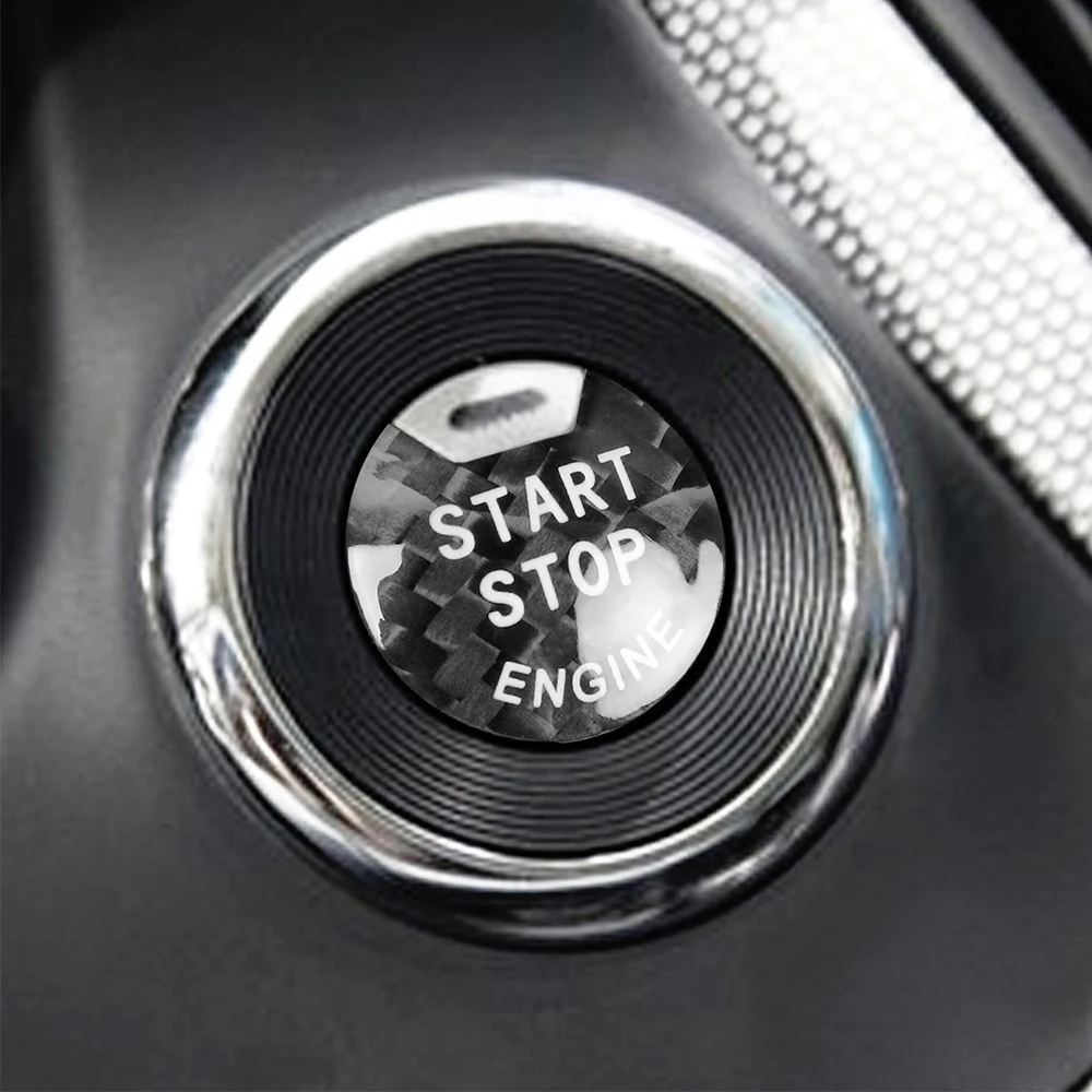 Car One Key Engine Start Stop Push Button Cover Sticker Carbon Fiber Auto Interior Decorative Knob Decals for Nissan Infiniti - view 6