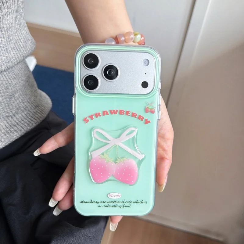 ポップカラー】カラフル 3Dフルーツデザイン iPhoneケース｜ オレンジ