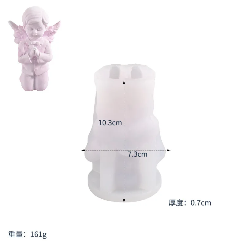 Rose Angel Candle Silicone Mold 3D Baby Angel Portrait Craft Sculpture Plaster Cement Clay Resin Mould DIY Handmade Soap Making