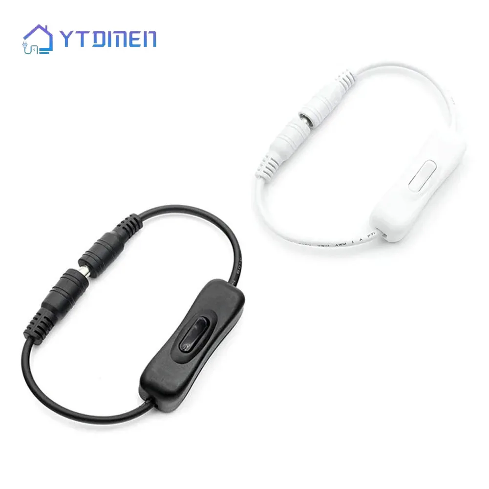 LED Light Strip Dimmer Switch ON OFF Controller DC Female Male LED Switch Connector 5.5*2.1MM for 12V 24V 5050 3528 Light Strip