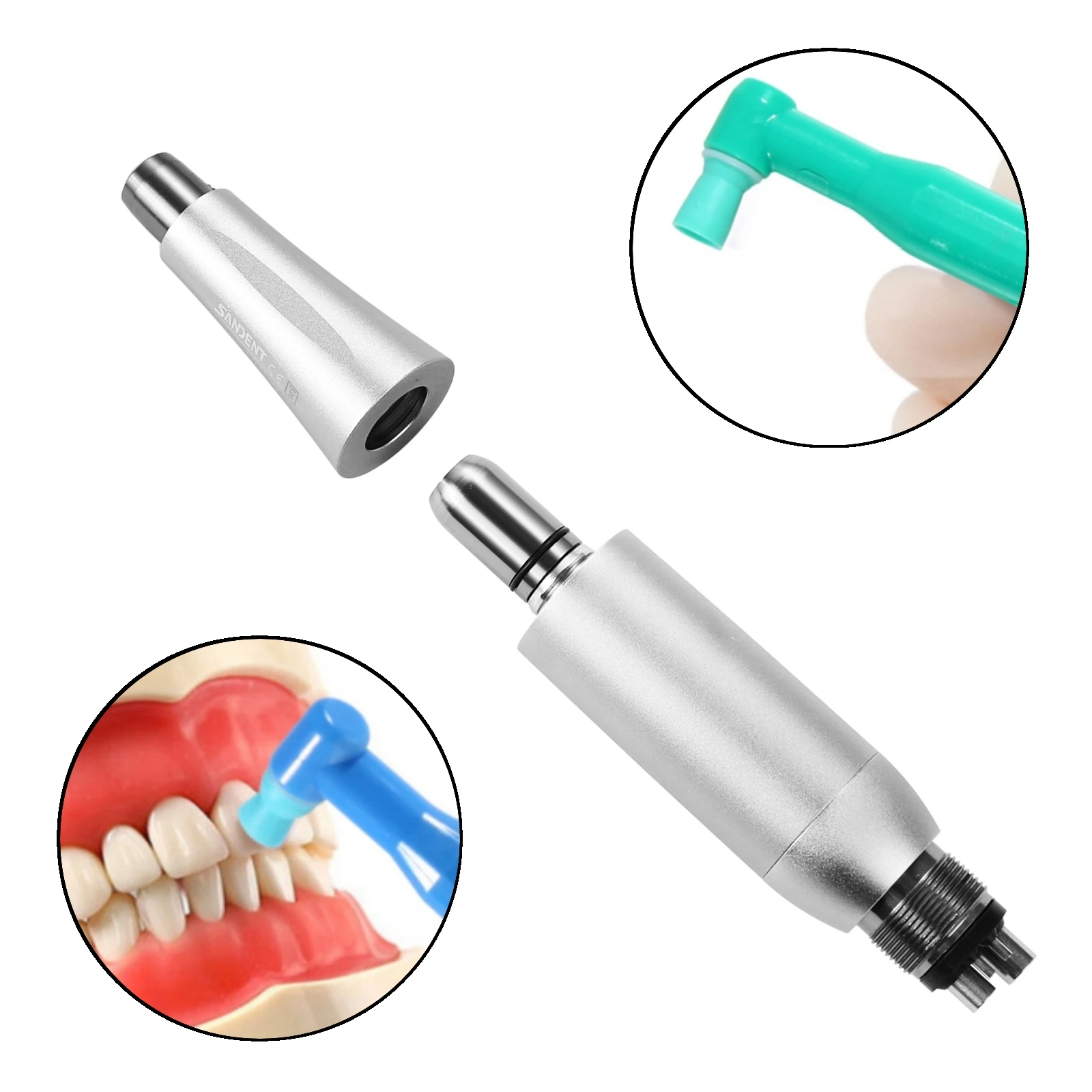 

Стоматологический наконечник для гигиены полости рта, пневматический мотор, 4 отверстия, 4:1, конусный, 360° ° Пневматический полировальный наконечник с поворотным механизмом ﻿ Профилактические угловые насадки