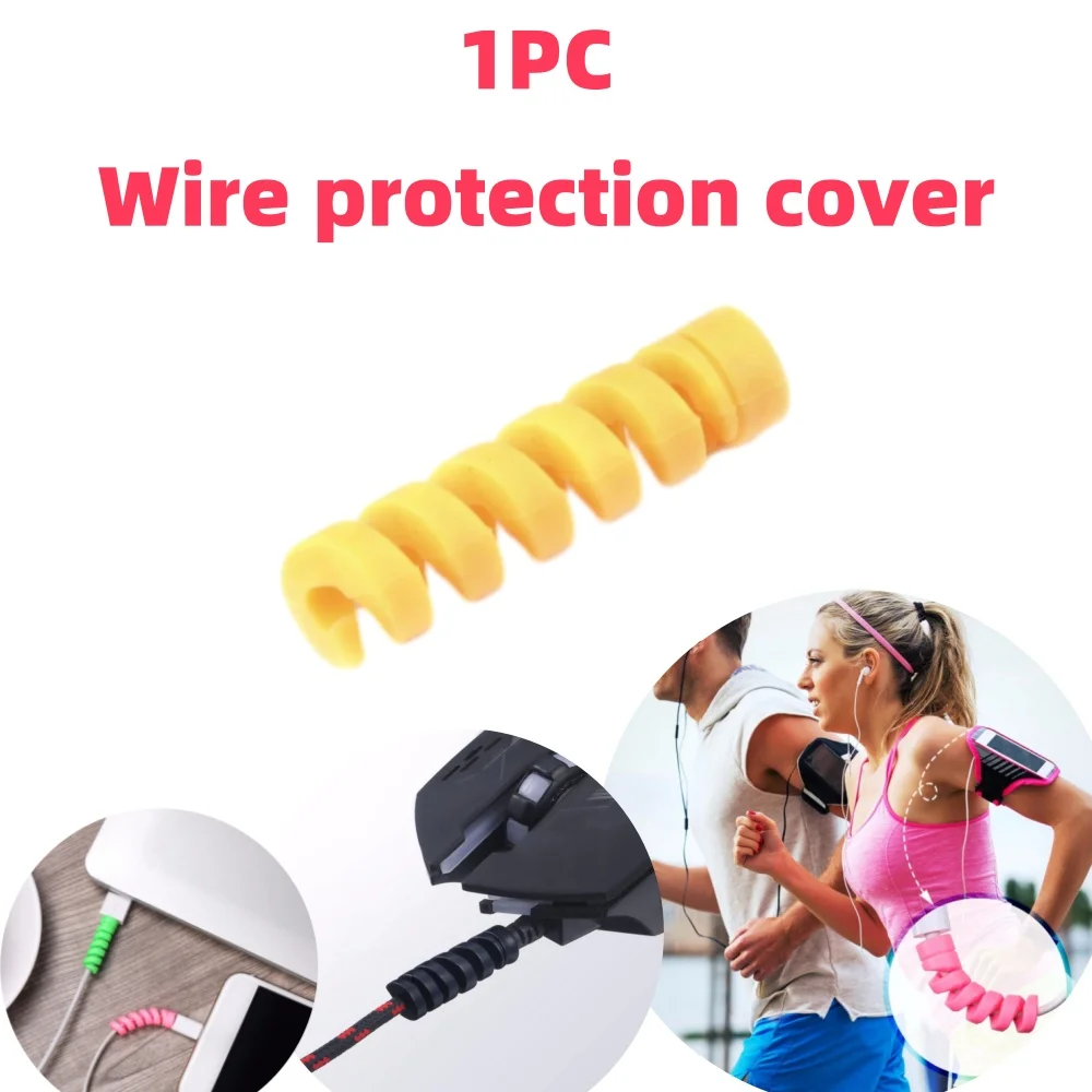 Wire Protector Silicone Wrapper USB Charger Cable Anti Breaking Spiral Protective Cover