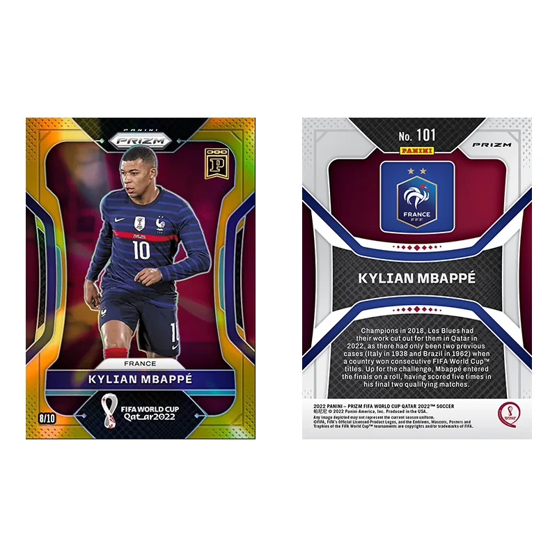 Panini Base Prizms Gold Neymar Jr Mbappe Benzema Lewandowski Pedri برشلونة لتقوم بها بنفسك نجم كرة القدم بطاقات التداول مجموعة الهدايا