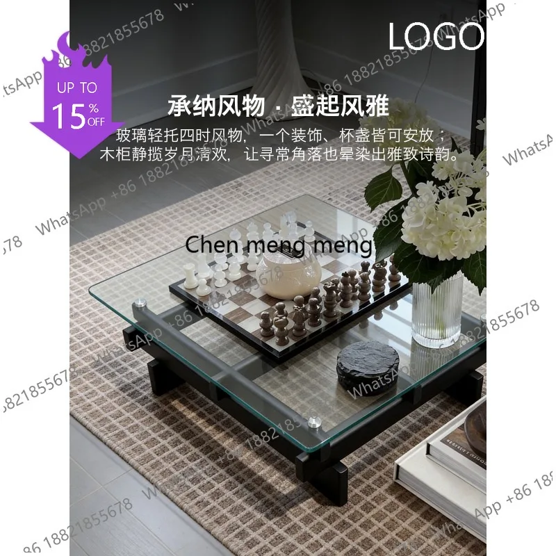 

M183 Black ash designer used coffee table designer tempered glass tea table