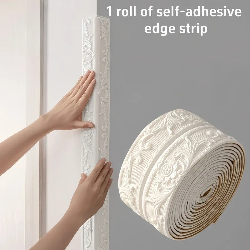 1Roll Self-Adhesive Ceiling Corner Line Sticker, Waterproof Antifouling Decor Strip for Wall Floor Seam Baseboard