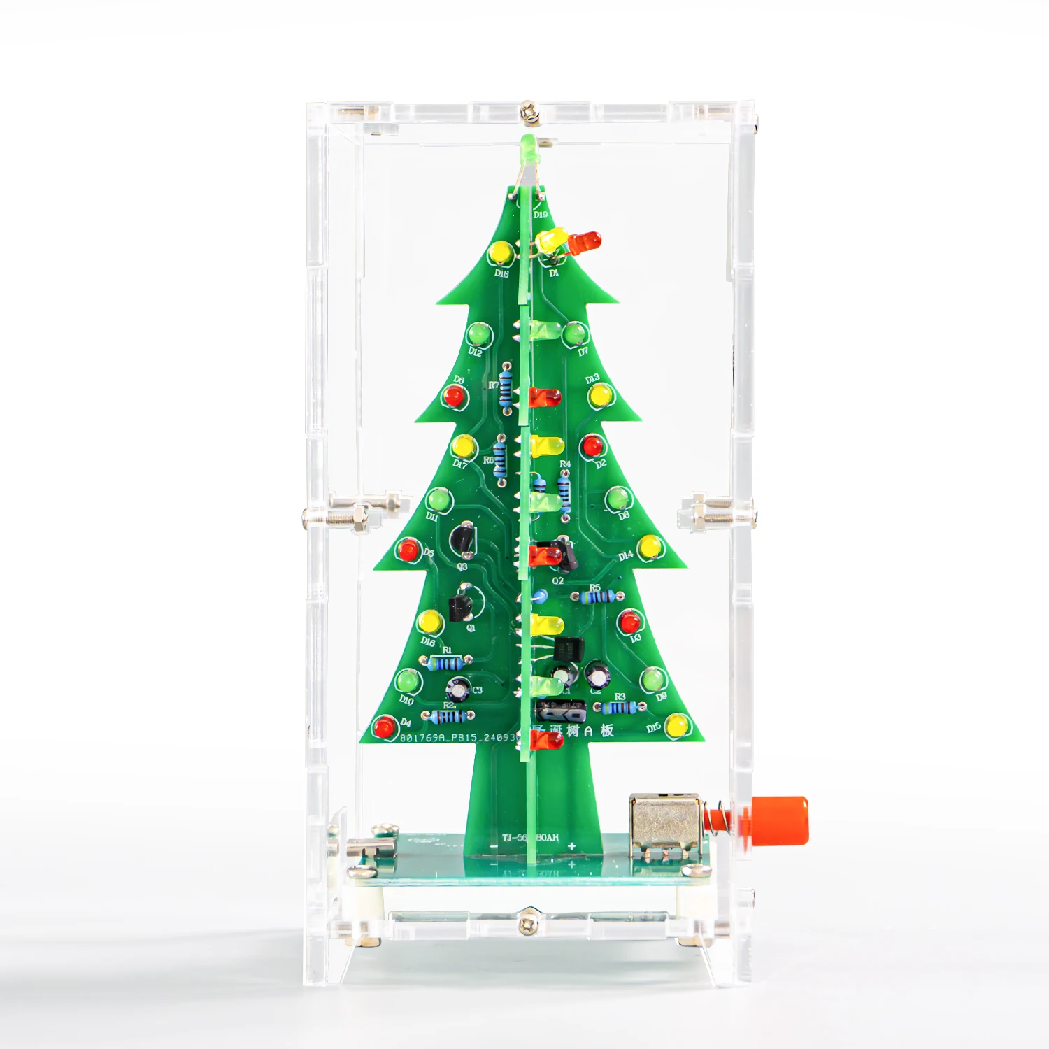 Three-Dimensional Color Christmas Tree LED Water Light Flash Gift Welding Electronic Training Circuit Board Production DIY Kit